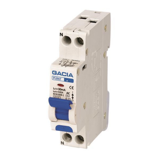 ΡΕΛΕ RCBO ΜΟΝΟΠΟΛΙΚΟ 10A 4,5KA 30mA 1P+N C GACIA TYPE A