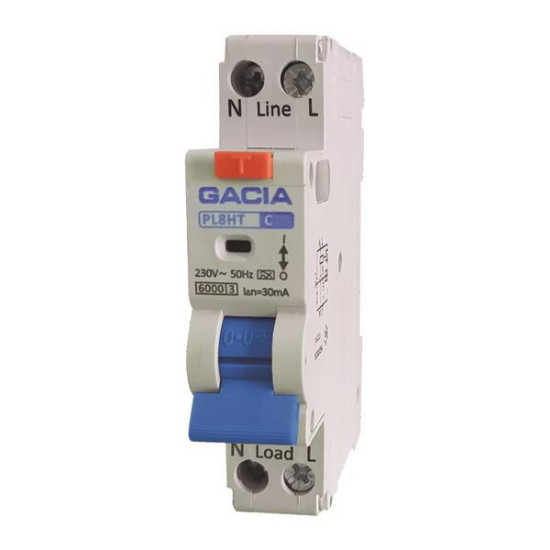 ΡΕΛΕ RCBO ΜΟΝΟΠΟΛΙΚΟ 40A 6KA 30mA 1+N C GACIA TYPE AC ΡΕΛΕ RCBO ΜΟΝΟΠΟΛΙΚΟ 40A 6KA 30mA 1+N C GACIA TYPE AC