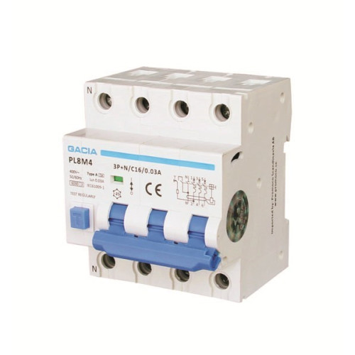 ΡΕΛΕ RCBO ΤΕΤΡΑΠΟΛΙΚΟ 40A 6kA 100mA 3P+N C GACIA TYPE A ΡΕΛΕ RCBO ΤΕΤΡΑΠΟΛΙΚΟ 40A 6kA 100mA 3P+N C GACIA TYPE A