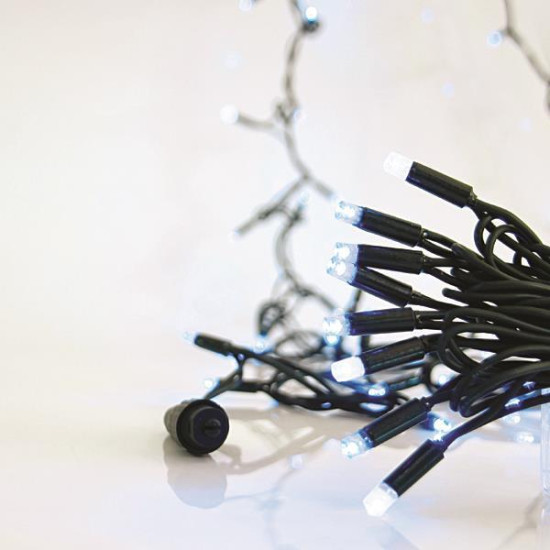 ΣΕΙΡΑ, 100 LED 5mm ΜΕ ΚΑΛΥΜΜΑ, 230V, 3 ΕΠΕΚΤΑΣΕΙΣ ΕΩΣ 9 ΣΕΤ, ΠΡΑΣΙΝΟ ΚΑΟΥΤΣΟΥΚ ΚΑΛΩΔΙΟ, 90 ΜΠΛΕ LED + 10 ΛΕΥΚΟ FLASH LED ANA 10cm, ΠΡΟΕΚΤΑΣΗ ΠΑΡΟΧΗΣ 1,5cm, ΙΡ65