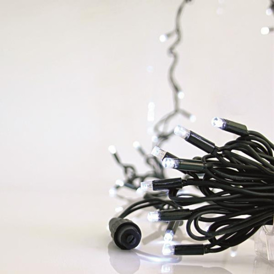 ΣΕΙΡΑ, 100 LED 5mm ΜΕ ΚΑΛΥΜΜΑ, 230V, 3 ΕΠΕΚΤΑΣΕΙΣ ΕΩΣ 9 ΣΕΤ, ΠΡΑΣΙΝΟ ΚΑΟΥΤΣΟΥΚ ΚΑΛΩΔΙΟ, 90 ΛΕΥΚΟ LED + 10 ΛΕΥΚΟ FLASH LED ANA 10cm, ΠΡΟΕΚΤΑΣΗ ΠΑΡΟΧΗΣ 1,5m, ΙΡ65