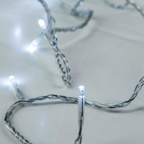 ΣΕΙΡΑ, 50 LED 5mm, ΜΠΑΤΑΡΙΑΣ 3xAA, ΔΙΑΦΑΝΟ PVC ΚΑΛΩΔΙΟ, ΛΕΥΚΟ LED ΑΝΑ 10cm, ΠΡΟΕΚΤΑΣΗ ΠΑΡΟΧΗΣ 50cm, IP20