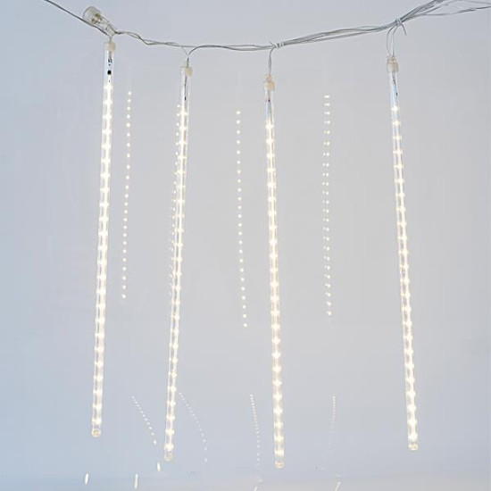 SNOWDROP, 240 LED, ΜΕΤΑΣΧΗΜΑΤΙΣΤΗ, 4 ΕΠΕΚΤΑΣΕΙΣ ΕΩΣ 3 ΣΕΤ, ΔΙΑΦΑΝΟ PVC ΚΑΛΩΔΙΟ, 5 ΣΩΛΗΝΕΣ 50cm ΜΕ ΘΕΡΜΟ ΛΕΥΚΟ LED, ΠΡΟΕΚΤΑΣΗ ΠΑΡΟΧΗΣ 5m, IP44