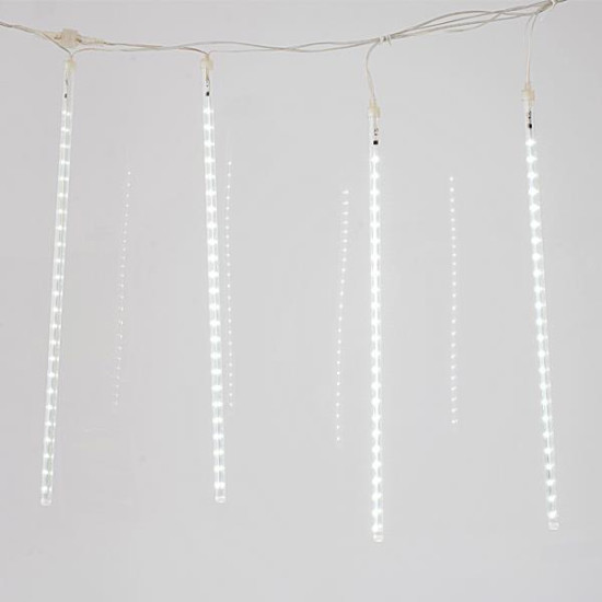 SNOWDROP, 240 LED, ΜΕΤΑΣΧΗΜΑΤΙΣΤΗ, 4 ΕΠΕΚΤΑΣΕΙΣ ΕΩΣ 3 ΣΕΤ, ΔΙΑΦΑΝΟ PVC ΚΑΛΩΔΙΟ, 5 ΣΩΛΗΝΕΣ 50cm ΜΕ ΛΕΥΚΟ LED, ΠΡΟΕΚΤΑΣΗ ΠΑΡΟΧΗΣ 5m, IP44