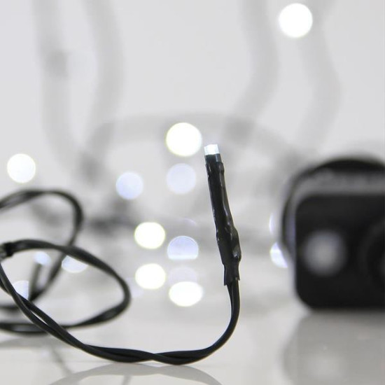 ΣΕΙΡΑ, 100 LED 3mm, 31V ΜΕΤΑΣΧΗΜΑΤΙΣΤΗ, 8 ΠΡΟΓΡΑΜΜΑΤΑ & ΜΝΗΜΗ, ΠΡΑΣΙΝΟ PVC ΚΑΛΩΔΙΟ, ΛΕΥΚΟ LED ΑΝΑ 5cm, ΠΡΟΕΚΤΑΣΗ ΠΑΡΟΧΗΣ 3m, ΙΡ44