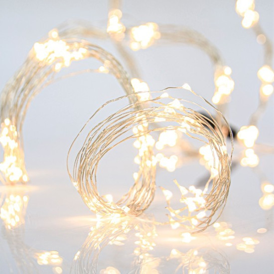 ΧΤΑΠΟΔΙ, 200 ΜΙΝΙ LED, ΜΕΤΑΣΧΗΜΑΤΙΣΤΗ, ΣΤΑΘΕΡΟ, ΑΣΗΜΙ ΧΑΛΚΙΝΟ ΚΑΛΩΔΙΟ, ΘΕΡΜΟ ΛΕΥΚΟ LED ANA 10cm (10 LINES x 20 LED), ΠΡΟΕΚΤΑΣΗ ΠΑΡΟΧΗΣ 5m, ΙΡ44