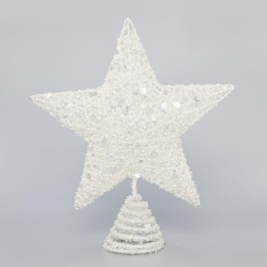 ΚΟΡΥΦΗ ΑΣΠΡΗ, ΜΕ ΝΗΜΑ ΚΑΙ ΠΟΥΛΙΕΣ, 25,4cm