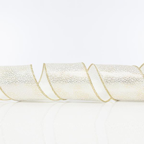 ΚΟΡΔΕΛΑ ΛΕΥΚΗ, ΜΕ ΧΡΥΣΑ ΣΧΕΔΙΑ, 6,35cm, 10Y