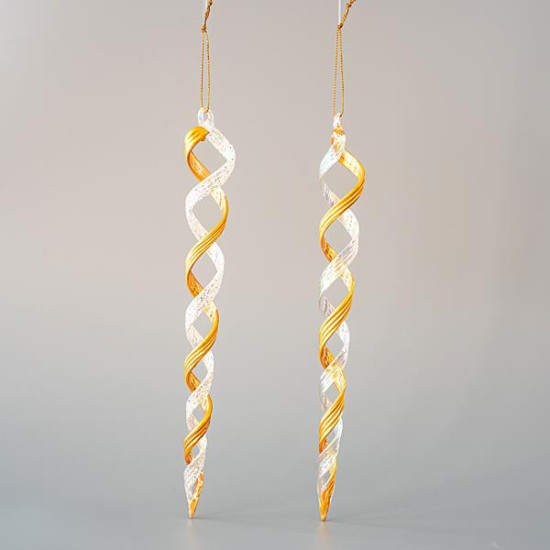 ΓΥΑΛΙΝΟ ΣΠΙΡΑΛ ΚΡΕΜΑΣΤΟ, ΣΕΤ 4ΤΜΧ, 25cm