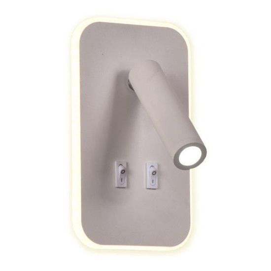 ΑΠΛΙΚΑ ΚΡΕΒΑΤΙΟΥ ΑΝΑΓΝΩΣΗΣ  LED 11W & 3W 910Lm 3000K ΛΕΥΚΟ ARTE ILLUMINA IRIS 3