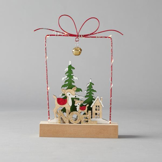 ΦΩΤΙΖΟΜΕΝΟ ΜΕΤΑΛΛΙΚΟ ΣΕ ΣΧΗΜΑ ΔΩΡΟΥ, ΜΠΑΤΑΡΙΑΣ, 15*4.5*23cm, IP20