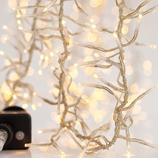 CLUSTER PRO 5.5m, 588 LED 3mm, 31V & 7.2W ADAPTOR, 8 ΠΡΟΓΡΑΜΜΑΤΑ & ΜΝΗΜΗ, ΔΙΑΦΑΝΟ PVC ΚΑΛΩΔΙΟ, ΘΕΡΜΟ ΛΕΥΚΟ LED, ΠΡΟΕΚΤΑΣΗ ΠΑΡΟΧΗΣ 3m, IP44