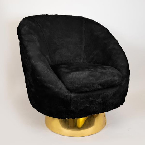 ΠΟΛΥΘΡΟΝΑ ΒΕΛΟΥΔΙΝΗ ΜΑΥΡΗ ΒΑΣΗ ΧΡΥΣΗ 79x72x81cm