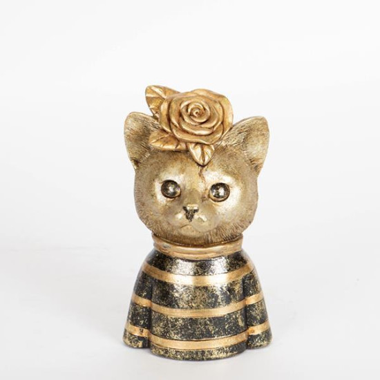 ΓΑΤΑ ΜΑΥΡΗ - ΧΡΥΣΗ 10.5x9x18cm