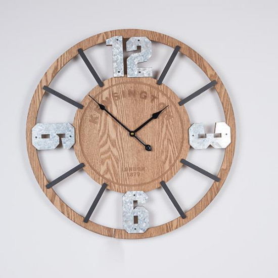 ΡΟΛΟΪ ΤΟΙΧΟΥ ΞΥΛΙΝΟ - ΜΕΤΑΛΛΙΚΟ NATURAL - ΜΑΥΡΟ - ΓΚΡΙ 60x5x60cm