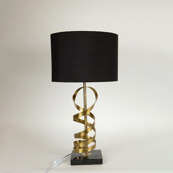 ΕΠΙΤΡΑΠΕΖΙΟ ΦΩΤΙΣΤΙΚΟ ΜΕ ΜΑΥΡΟ ΚΑΠΕΛΟ ΜΕΤΑΛΛΙΚΟ ΧΡΥΣΟ - ΜΑΥΡΟ 60x60cm