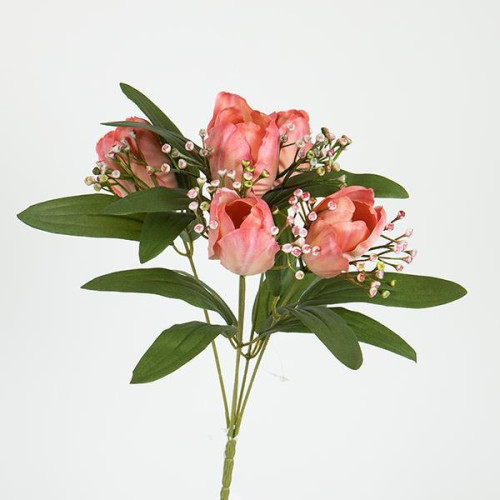 ΜΠΟΥΚΕΤΟ ΤΟΥΛΙΠΕΣ ΣΚΟΥΡΟ ΡΟΖ 31cm