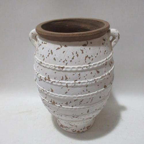 ΠΥΘΑΡΙ ΚΕΡΑΜΙΚΟ ΛΕΥΚΟ-ΚΑΦΕ 30x29x40.5cm