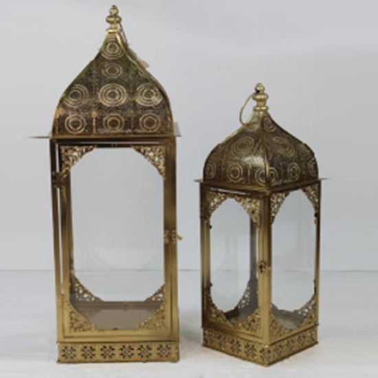 S/2 ΦΑΝΑΡΙΑ ΜΕΤΑΛΛΟ ΜΠΡΟΝΖΕ 24x24x69cm/ 18x18x54cm