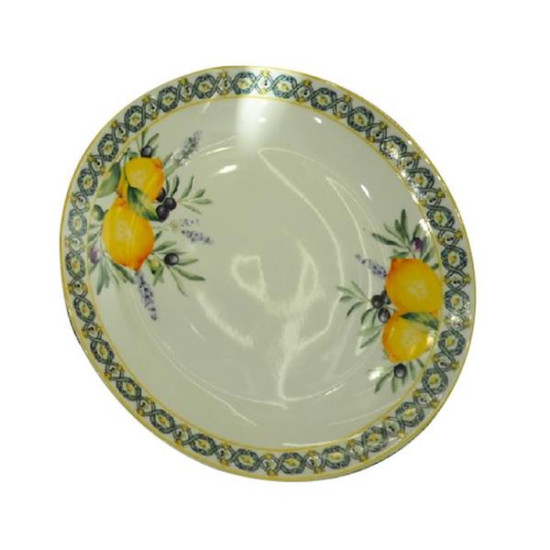 ΠΙΑΤΟ ΠΟΡΣΕΛΑΝΙΝΟ ΛΕΥΚΟ ΜΕ ΛΕΜΟΝΙΑ 26cm