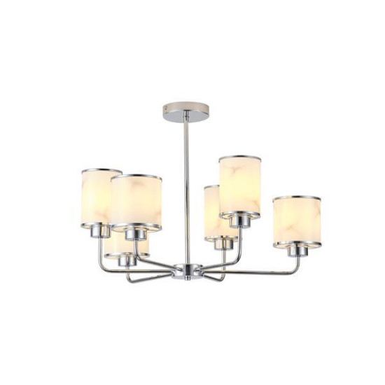 ΦΩΤΙΣΤΙΚΟ ΚΡΕΜΑΣΤΟ ΜΕΤΑΛΛΟ-ΓΥΑΛΙ 6ΦΩΤΟ 6ΧE27 MAX15W Φ680X440mm ΑΣΗΜΙ ARTE ILLUMINA MARBELINE