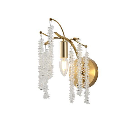 ΑΠΛΙΚΑ ΤΟΙΧΟΥ ΜΕΤΑΛΛΟ-ΓΥΑΛΙ E14 MAX 8W 165X245X303mm ΧΡΥΣΟ ΔΙΑΦΑΝΕΣ ARTE ILLUMINA DYNASTY