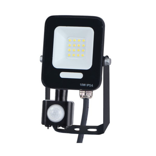 ΠΡΟΒΟΛΕΑΣ LED 10W SMD ΜΕ ΠΕΡΙΣΤΡΕΦΟΜΕΝΟ ΑΝΙΧΝΕΥΤΗ ΚΙΝΗΣΗΣ ΜΑΥΡΟΣ IP54 3000K PLUS
