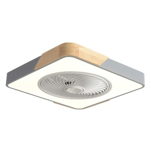 ΑΝΕΜΙΣΤΗΡΑΣ ΠΛΑΦΟΝΙΕΡΑ ΟΡΟΦΗΣ ΤΕΤΡΑΓΩΝΟΣ ΓΚΡΙ ΜΕ ΞΥΛΟ 50x50 DC ΜΟΤΕΡ 15W ME LED ΦΩΣ 41W