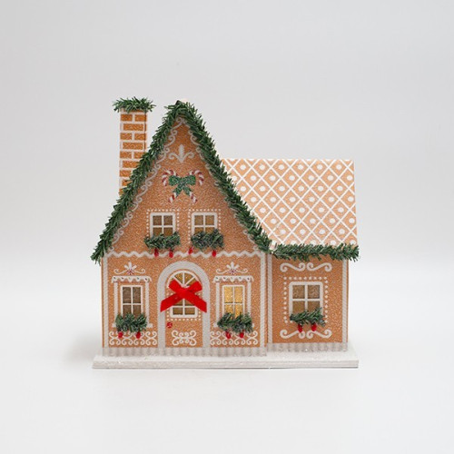 ΧΑΡΤΙΝΟ ΣΠΙΤΑΚΙ, ΜΠΕΖ, ΦΩΤΙΖΟΜΕΝΟ, 20.5x11x20.5cm