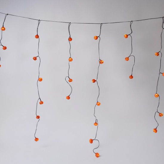 ΒΡΟΧΗ, 50 LED 3mm, ΔΙΑΚΟΣΜΗΤΙΚΕΣ ΚΟΛΟΚΥΘΕΣ HALLOWEEN, ΜΠΑΤΑΡΙΑΣ 3xAA, ΧΡΟΝΟΔΙΑΚΟΠΤΗ, ΜΑΥΡΟ PVC ΚΑΛΩΔΙΟ, ΘΕΡΜΟ ΛΕΥΚΟ LED (H106 x W180cm, 4/7/3/6), IP20