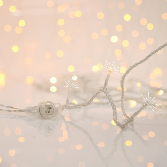 ΣΕΙΡΑ, 300 FLASH LED 5mm, 31V ΜΕΤΑΣΧΗΜΑΤΙΣΤΗ, 4 ΕΠΕΚΤΑΣΕΙΣ ΕΩΣ 3 ΣΕΤ, ΔΙΑΦΑΝΟ PVC ΚΑΛΩΔΙΟ, ΘΕΡΜΟ ΛΕΥΚΟ LED ANA 10cm, ΠΡΟΕΚΤΑΣΗ ΠΑΡΟΧΗΣ 3m, ΙΡ44