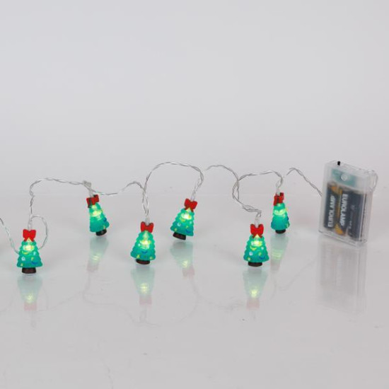 ΣΕΙΡΑ, 10 LED 5mm, ΧΡΙΣΤΟΥΓΕΝΝΙΑΤΙΚΟ ΔΕΝΤΡΟ, ΜΠΑΤΑΡΙΑΣ 3xAA, ΧΡΟΝΟΔΙΑΚΟΠΤΗ, ΔΙΑΦΑΝΟ PVC ΚΑΛΩΔΙΟ, ΘΕΡΜΟ ΛΕΥΚΟ LED ΑΝΑ 15cm, ΠΡΟΕΚΤΑΣΗ ΠΑΡΟΧΗΣ 30cm, IP20