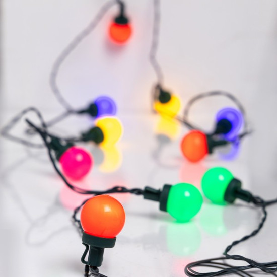 ΣΕΙΡΑ, 20 LED, ΧΡΩΜΑΤΙΣΤΕΣ ΔΙΑΚΟΣΜΗΤΙΚΕΣ ΜΠΑΛΙΤΣΕΣ Φ3cm, 31V ΜΕΤΑΣΧΗΜΑΤΙΣΤΗ, ΣΤΑΘΕΡΟ, 5 ΧΡΩΜΑΤΑ ΧΡΩΜΑΤΙΣΤΟ LED ΑΝΑ 20cm, ΠΡΟΕΚΤΑΣΗ ΠΑΡΟΧΗΣ 5m, IP44