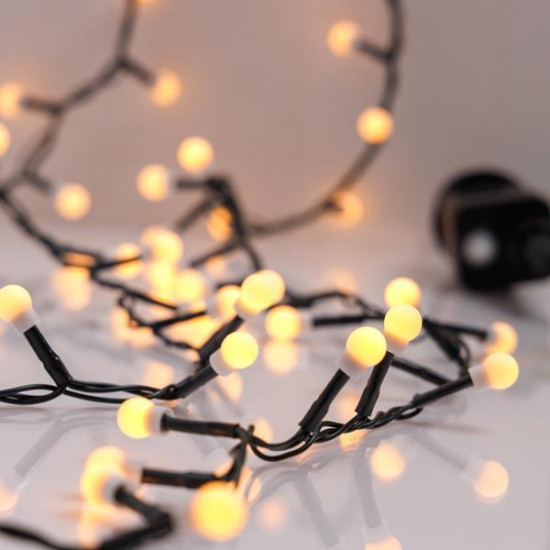 ΣΕΙΡΑ, 300 LED 3mm, ΛΕΥΚΕΣ ΜΠΑΛΙΤΣΕΣ 0.9cm, 31V ΜΕΤΑΣΧΗΜΑΤΙΣΤΗ, 8 ΠΡΟΓΡΑΜΜΑΤΑ & ΜΝΗΜΗ, ΠΡΑΣΙΝΟ PVC ΚΑΛΩΔΙΟ, ΘΕΡΜΟ ΛΕΥΚΟ LED ΑΝΑ 3cm, ΠΡΟΕΚΤΑΣΗ ΠΑΡΟΧΗΣ 3m, IP44