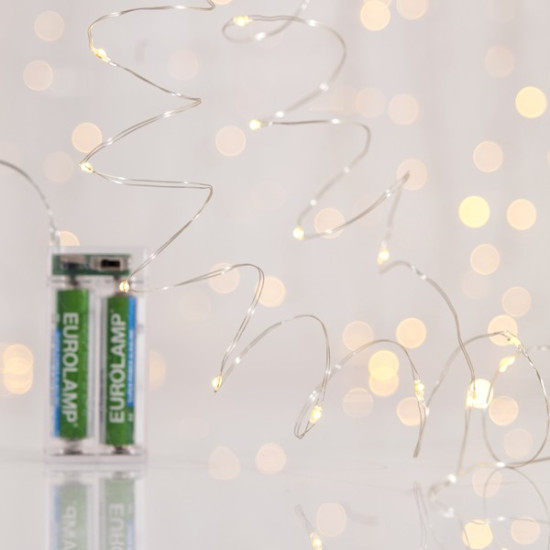 ΣΕΙΡΑ, 50 MINI LED, ΜΠΑΤΑΡΙΑΣ 3xAA, ΧΡΟΝΟΔΙΑΚΟΠΤΗ, ΑΣΗΜΙ ΧΑΛΚΙΝΟ ΚΑΛΩΔΙΟ, ΘΕΡΜΟ ΛΕΥΚΟ LED ANA 10cm, ΠΡΟΕΚΤΑΣΗ ΠΑΡΟΧΗΣ 10cm, IP20