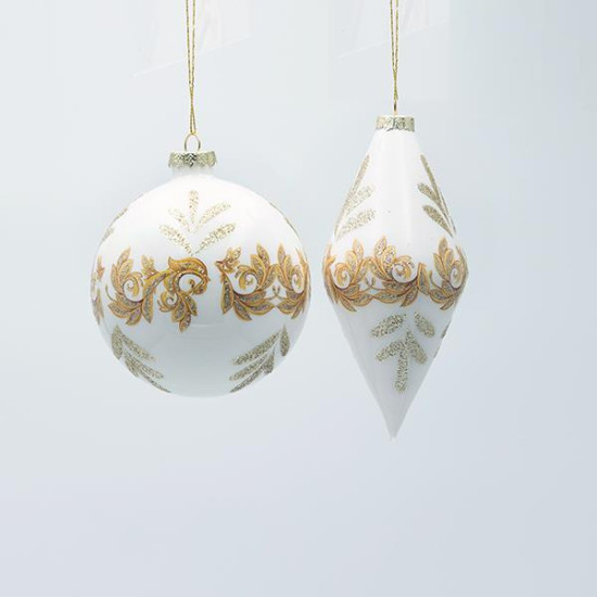 ΓΥΑΛΙΝO ΣΤΟΛΙΔΙ, ΛΕΥΚΟ ΠΕΡΛΕ ΜΕ ΣΑΜΠΑΝΙ ΛΕΠΤΟΜΕΡΕΙΕΣ, 2 ΣΧΕΔΙΑ, ΣΕΤ 4ΤΜΧ, 8cm 12.5cm