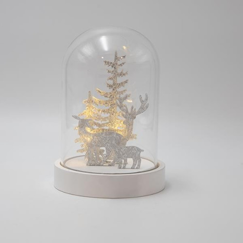 ΘΟΛΟΣ, ΜΕ ΑΚΡΥΛΙΚΑ ΕΛΑΦΑΚΙΑ, ΦΩΤΙΖΟΜΕΝΟΣ, ΜΠΑΤΑΡΙΑΣ, 12x18.5cm