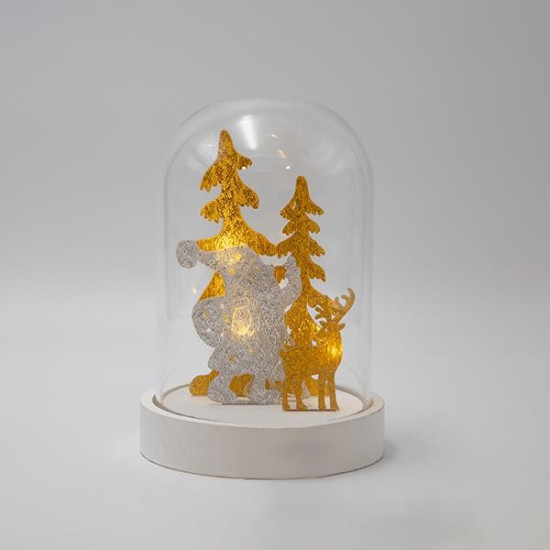 ΘΟΛΟΣ, ΜΕ ΑΚΡΥΛΙΚΟ ΑΓΙΟ ΒΑΣΙΛΗ, ΦΩΤΙΖΟΜΕΝΟΣ, ΜΠΑΤΑΡΙΑΣ, 12x18.5cm