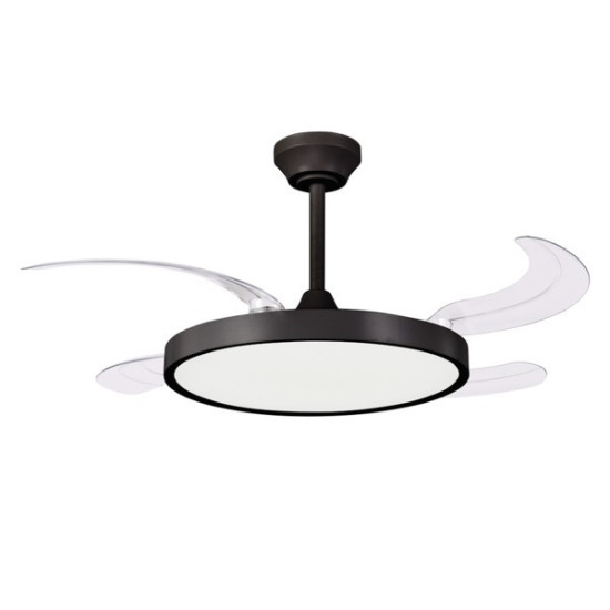 ΑΝΕΜΙΣΤΗΡΑΣ ΟΡΟΦΗΣ ΜΑΥΡΟΣ ΜΕ ΑΝΟΙΓΟΚΛΕΙΟΜΕΝΕΣ ΦΤΕΡΩΤΕΣ Φ107 30W DC MOTEΡ ΜΕ LED ΦΩΣ 36W ΚΑΙ ΚΟΝΤΡΟΛ