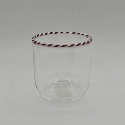 ΓΥΑΛΙΝΟ ΠΟΤΗΡΙ ΜΕ CANDY ΣΧΕΔΙΟ, ΣΕΤ 2ΤΜΧ, 8x8x8cm