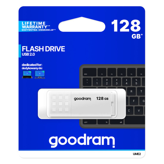 GOODRAM UME2 128GB USB 2.0 ΛΕΥΚΟ
