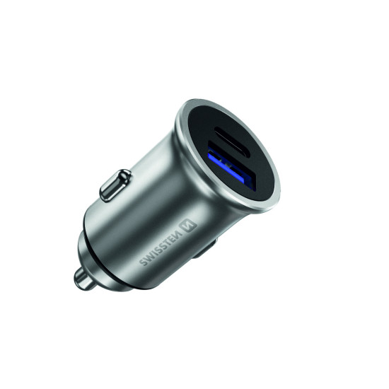SWISSTEN ΦΟΡ ΑΥΤ USBC+QUICK 3.0 36W ΜΕΤ