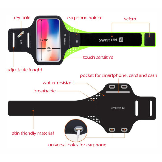 SWISSTEN ΘΗΚΗ ΜΠΡΑΤΣΟΥ SMARTPHONE 7.0"