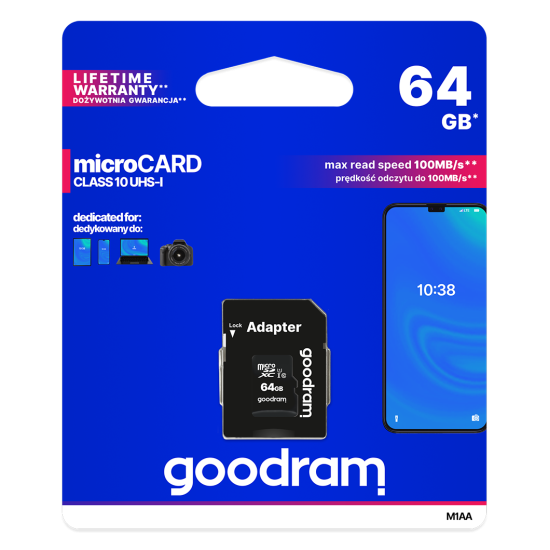 GOODRAM MicroSD+Ad 64GB Class10 UHS1