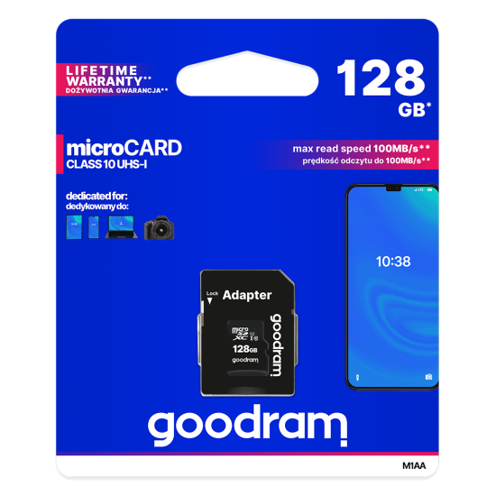 GOODRAM MicroSD+Ad 128GB Class10 UHS1 GOODRAM MicroSD+Ad 128GB Class10 UHS1