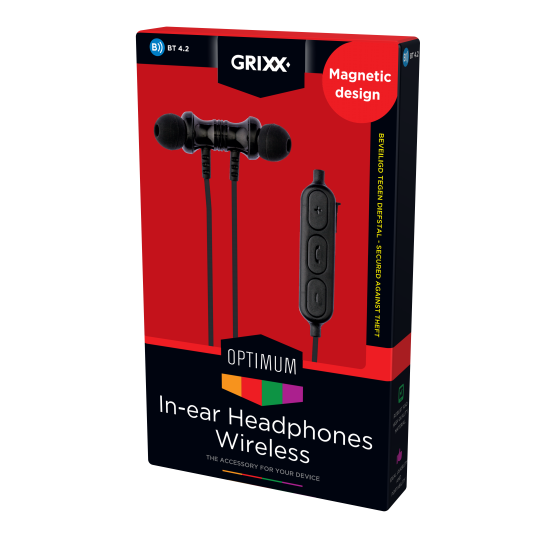 Grixx ΑΚΟΥΣΤΙΚΑ INEAR BLUETOOTH ΜΑΥΡΟ