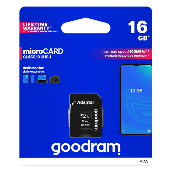 GOODRAM MicroSD+Ad 16GB Class10 UHS1